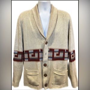 Vintage 1970’s shawl collar southwestern Aztec cardigan L/XL